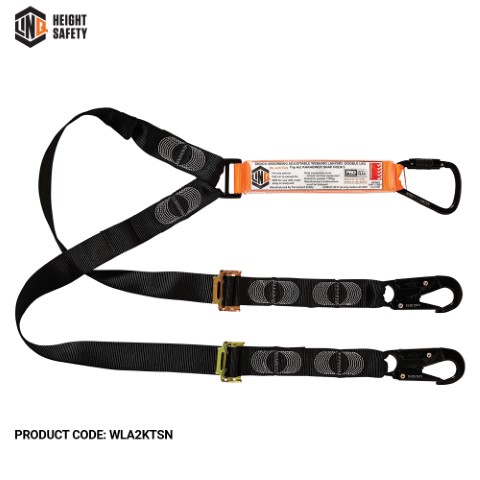 LINQ WEBBING LANYARD ADJUST DBL LEG 1 X TA KARABINER 2 X SNAP HOOK